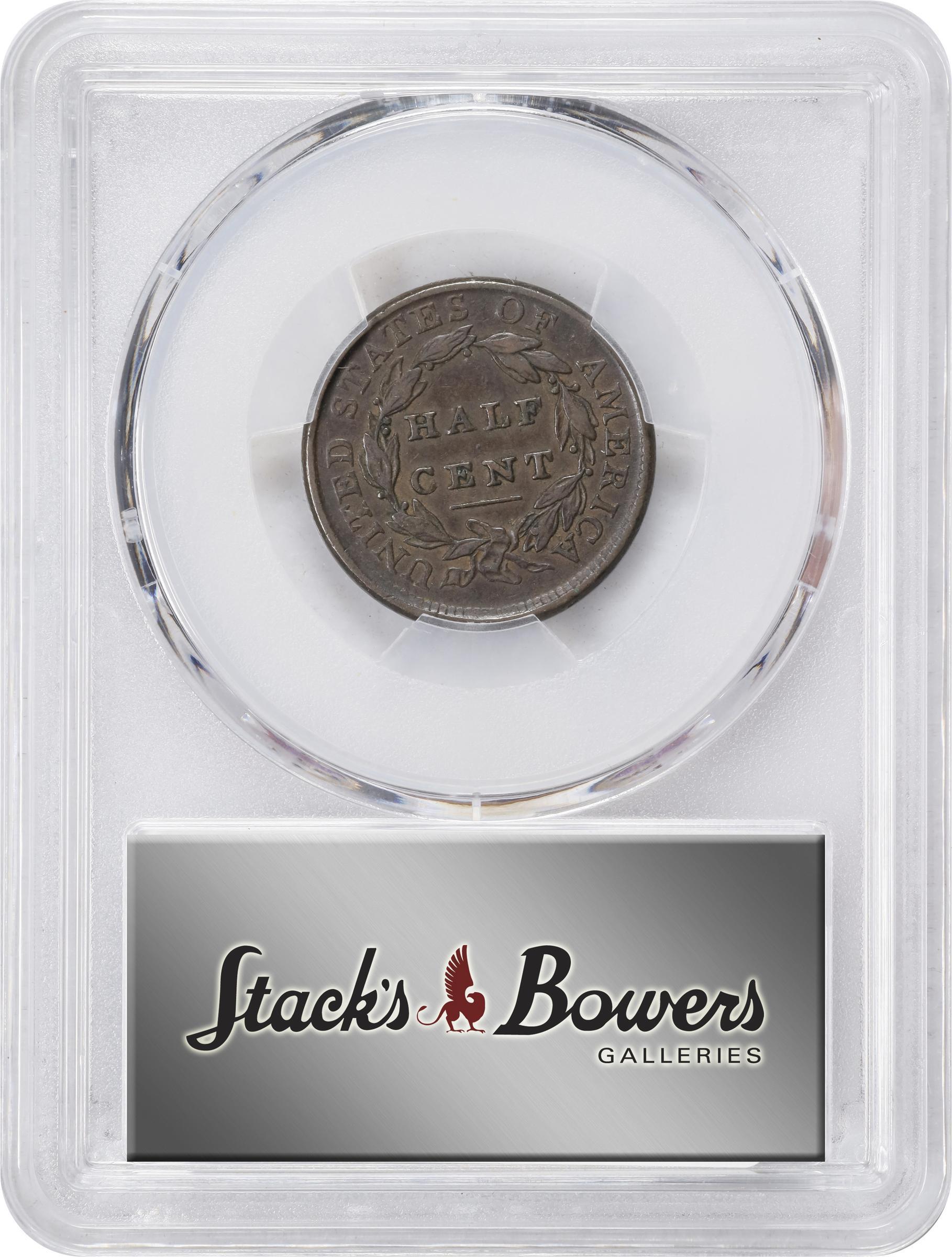 image for: 1809/'6' Classic Head Half Cent. C-5. Rarity-1. 9/Inverted 9. VF-30 (PCGS).