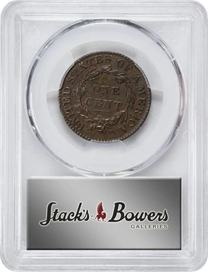 image for: 1828 Matron Head Cent. N-10. Rarity-1. Small Wide Date. AU-50 (PCGS).