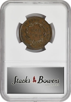 image for: 1839 Modified Matron Head Cent. N-6. Rarity-2. Booby Head. AU-58 BN (NGC).