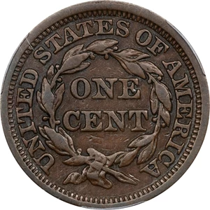 image for: 1846 Braided Hair Cent. N-13. Rarity-3. Tall Date. VF-30 (PCGS).