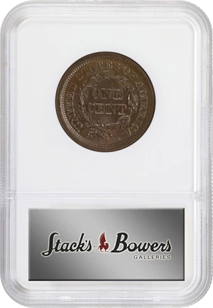 image for: 1854 Braided Hair Cent. N-22. Rarity-4. MS-65 BN (NGC).