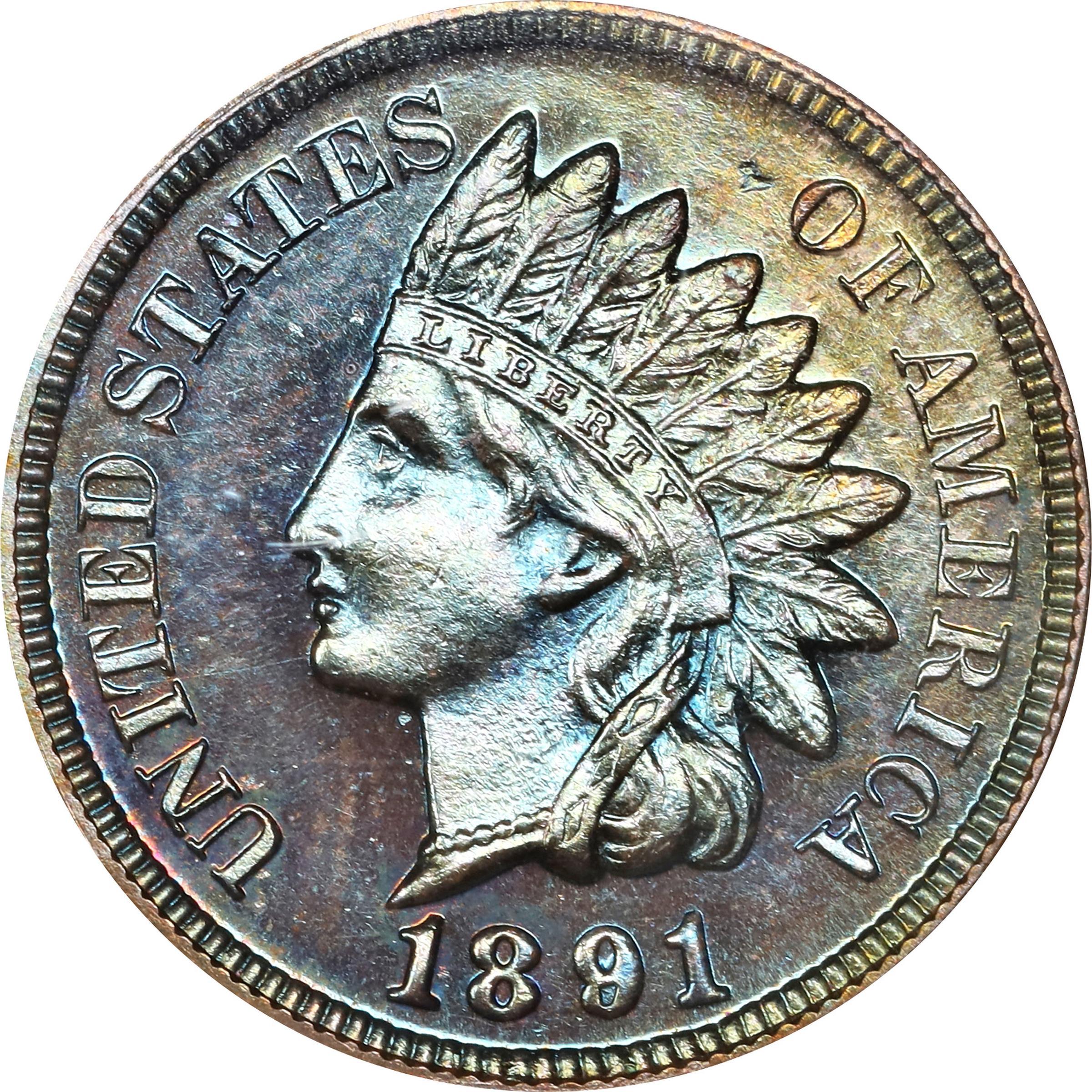 image for: 1891 Indian Cent. Proof-65 BN (NGC).