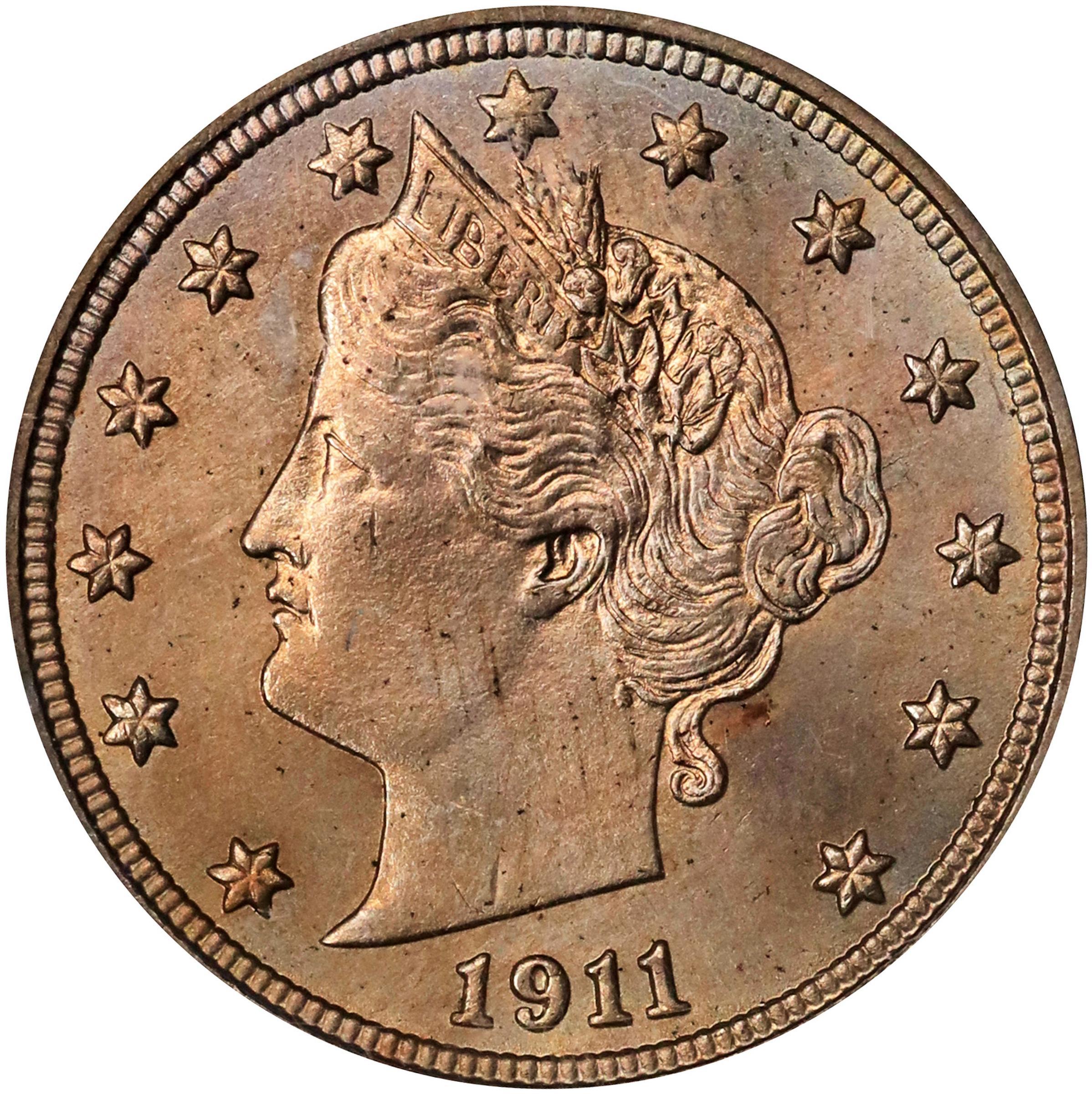 1911 Liberty Head Nickel. MS-65 (NGC).
