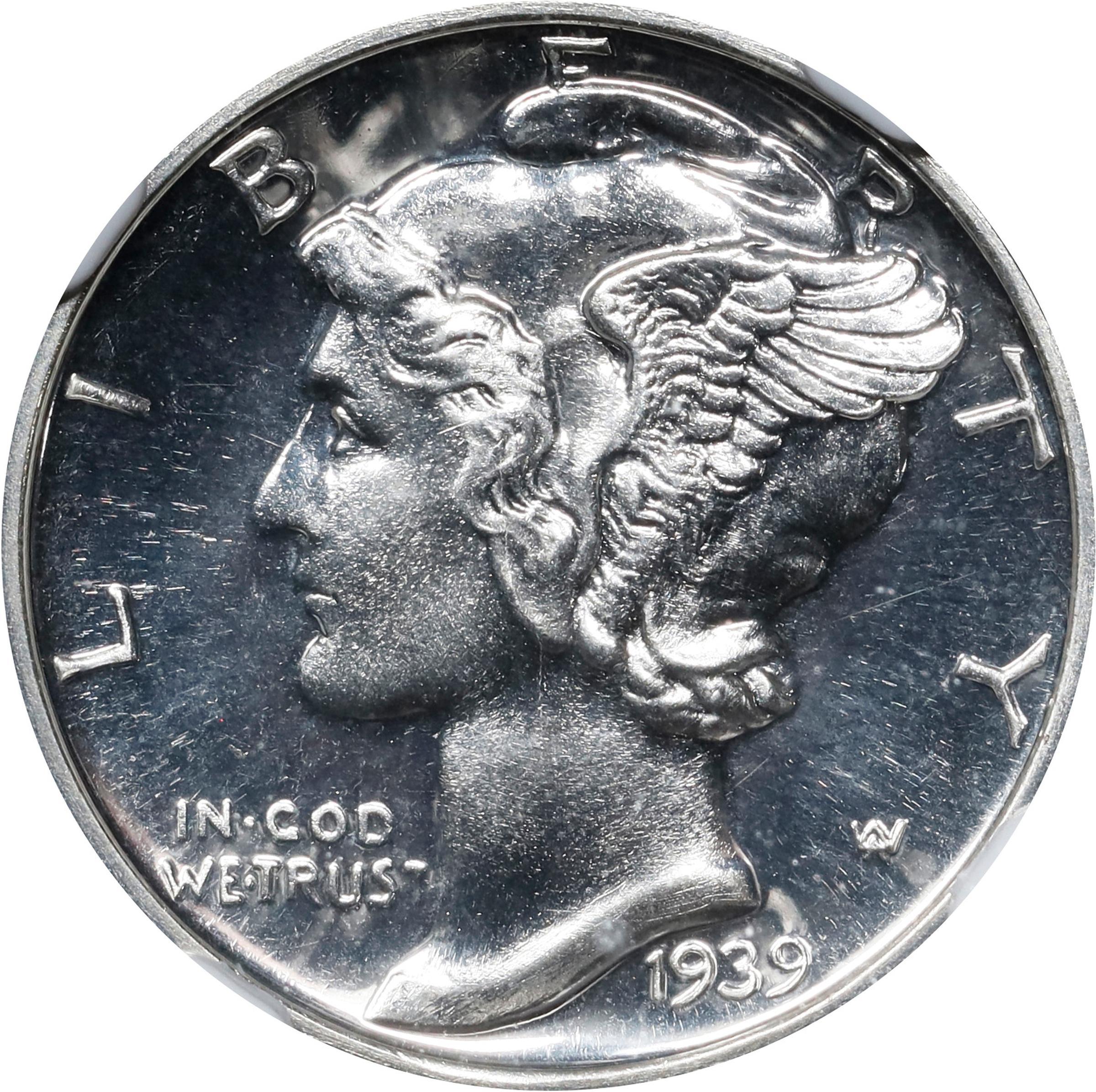 1939 Mercury Dime. Proof-68 (NGC).