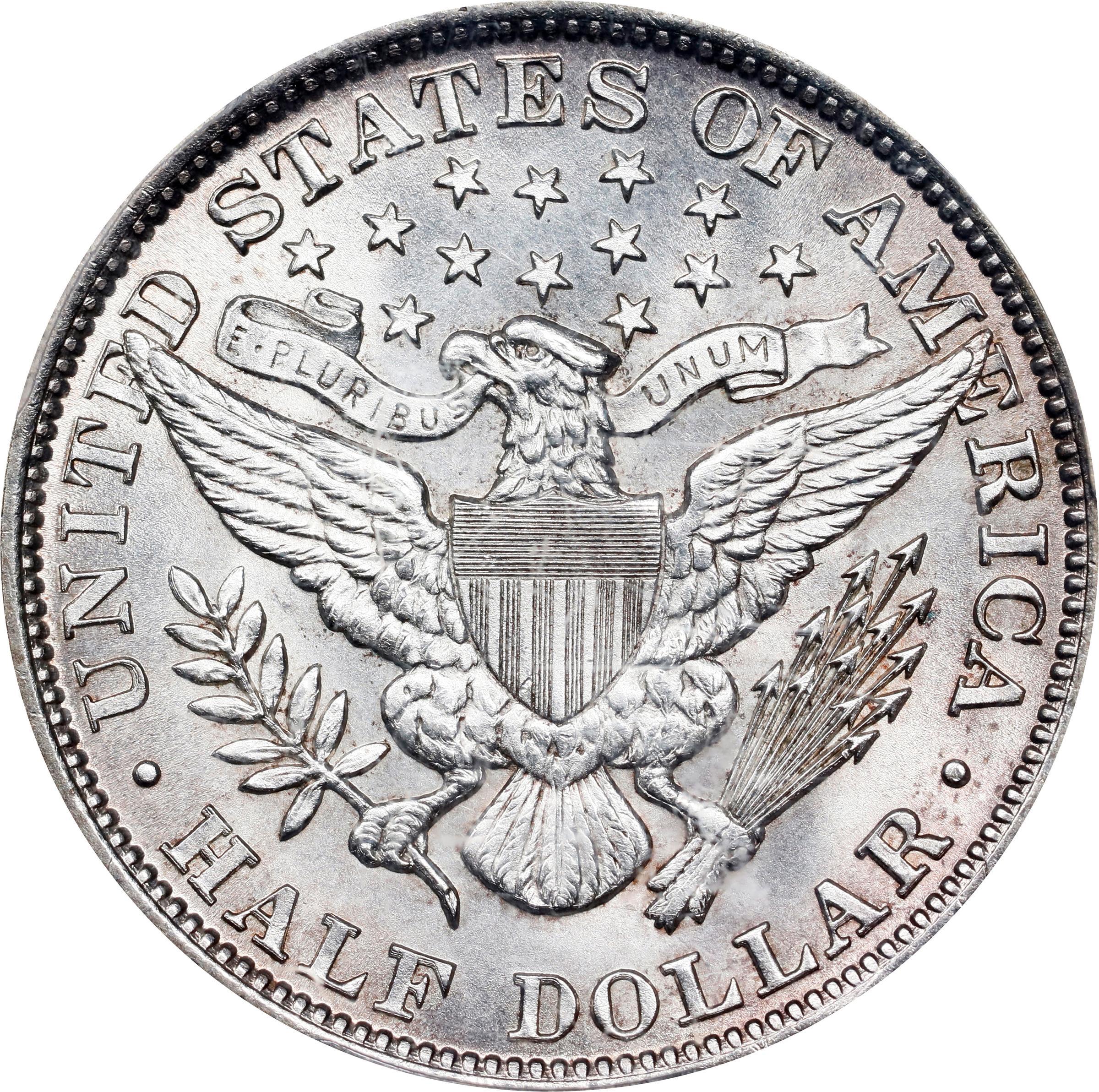 image for: 1893 Barber Half Dollar. FS-801. Tripled Die Reverse. Unc Details--Cleaning (PCGS).