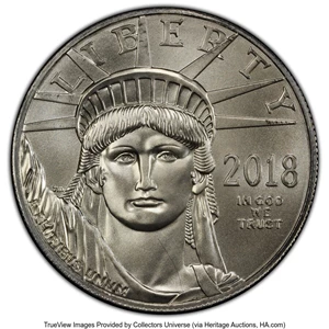 image for: 2018 $100 One-Ounce Platinum Eagle, Statue of Liberty, MS69 PCGS. ...