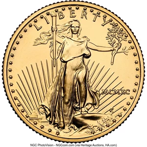 image for: 1990 $10 Quarter-Ounce Gold Eagle MS69 NGC. Mintage 41,000. ...