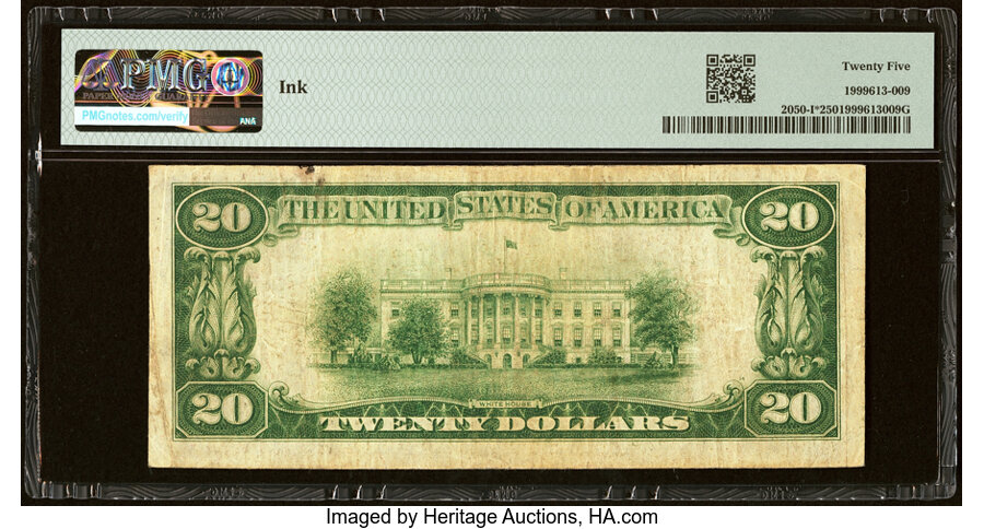 image for: Low Serial Number 823 Fr. 2050-I* $20 1928 Federal Reserve Star Note. PMG Very Fine 25....