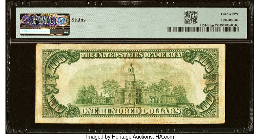 image for: Fr. 2151-E $100 1928A Federal Reserve Note. PMG Very Fine 25....