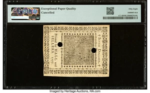 image for: Continental Currency May 20, 1777 $7 PMG Choice About Unc 58 EPQ....