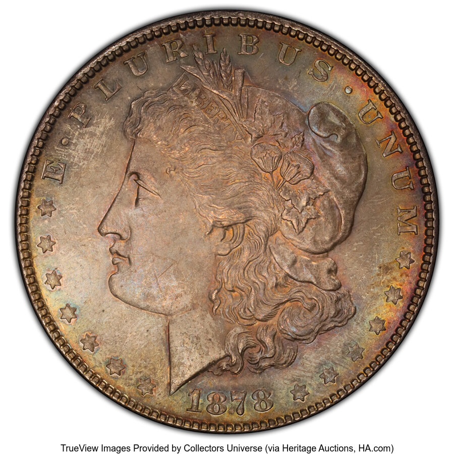 image for: 1878 7TF $1 Reverse of 1878, Doubled P, VAM-140, MS64 PCGS. PCGS Population: (4/1 and 0/0+)....