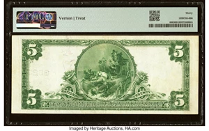 image for: Dallas, TX - $5 1902 Plain Back Fr. 600 The American Exchange National Bank Ch. # 3623 PMG Very Fine 30....