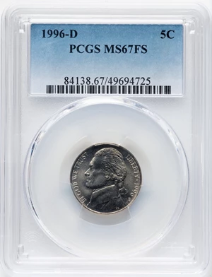 image for: 1996-D 5C MS67 Full Steps PCGS. PCGS Population: (87/0). ...