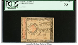 image for: Continental Currency January 14, 1779 $2 PCGS Choice About New 55....