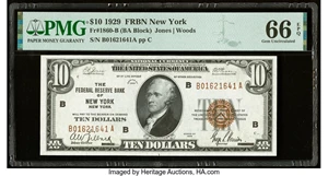 image for: Fr. 1860-B $10 1929 Federal Reserve Bank Note. PMG Gem Uncirculated 66 EPQ....