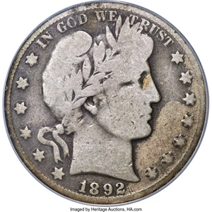 image for: 1892-O 50C Micro O, FS-101, Good 4 PCGS. The Micro O variety was created when an O mintmark punch for quarters was used in ...