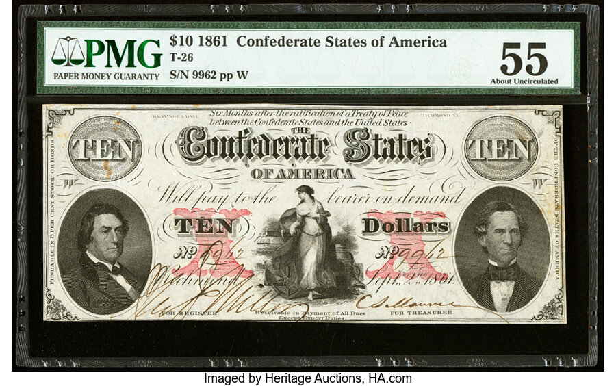 image for: T26 $10 1861 PF-2 Cr. 213 PMG About Uncirculated 55....
