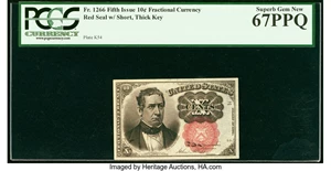 image for: Fr. 1266 10¢ Fifth Issue PCGS Superb Gem New 67PPQ....