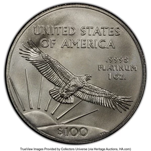 image for: 2018 $100 One-Ounce Platinum Eagle, Statue of Liberty, MS69 PCGS. ...