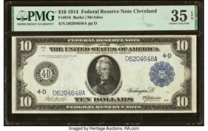 image for: Fr. 916 $10 1914 Federal Reserve Note PMG Choice Very Fine 35 EPQ....
