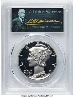 image for: 2021-W $25 Palladium Eagle, First Strike, PR70 Deep Cameo PCGS. Adolph A. Weinman, Facsimile Signature. PCGS Population: (7...