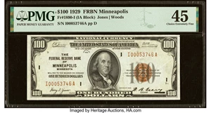 image for: Fr. 1890-I $100 1929 Federal Reserve Bank Note. PMG Choice Extremely Fine 45....