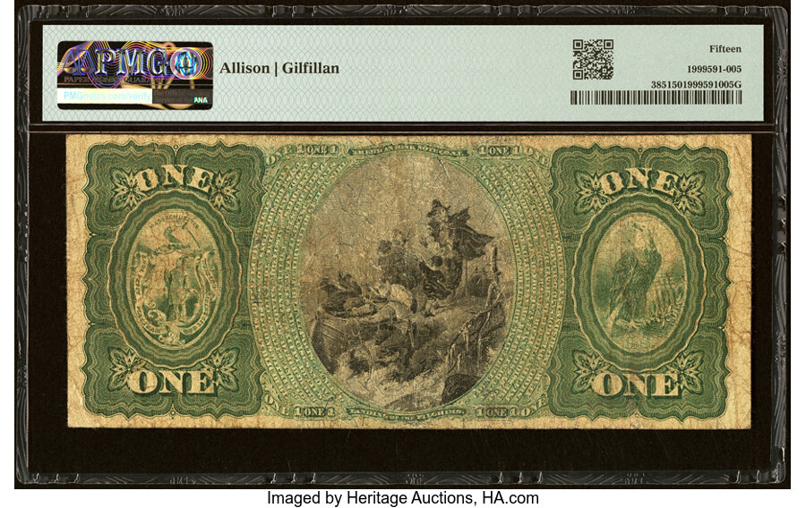 image for: Salem, MA - $1 1875 Fr. 385 The Merchants National Bank Ch. # 726 PMG Choice Fine 15....