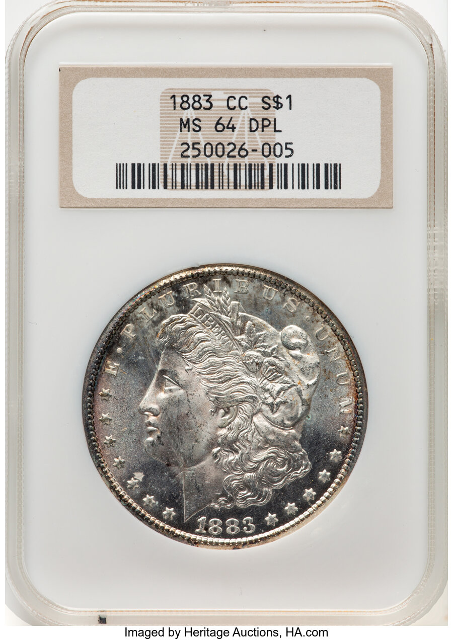 1883-CC $1 MS64 Deep Prooflike NGC. Housed in a Generation 5 fatty holder....