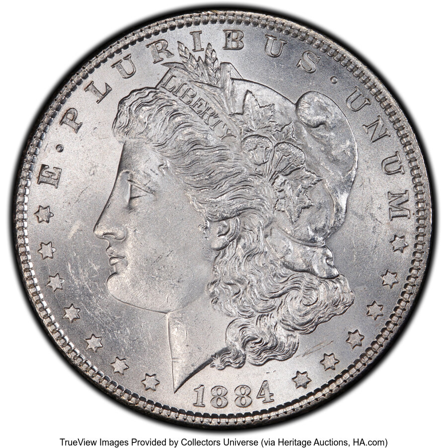 image for: 1884 $1 Doubled Ear, VAM-5, MS63 PCGS. CAC. A Hot 50 Variety. CAC Population: (0/1)....