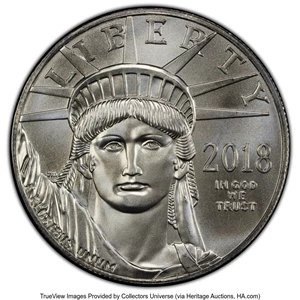 image for: 2018 $100 One-Ounce Platinum Eagle, Statue of Liberty, MS69 PCGS. ...