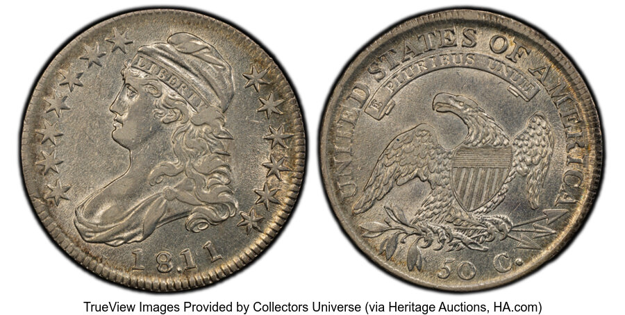 image for: 1811/10 50C O-101, R.1, XF45 PCGS. PCGS Population: (36/97).  Mintage 1,203,644....