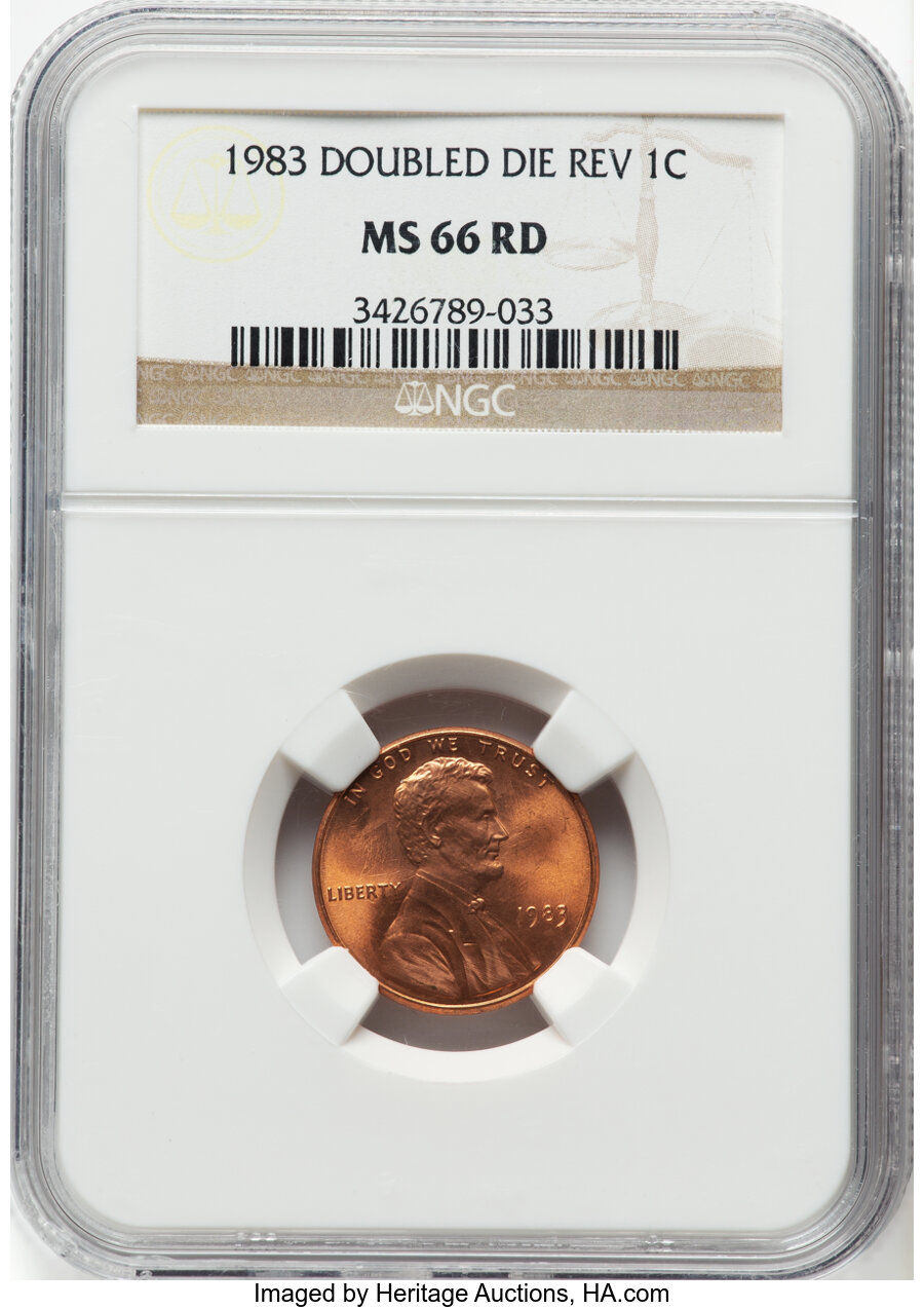 image for: 1983 1C Doubled Die Reverse, FS-801, MS66 Red NGC....