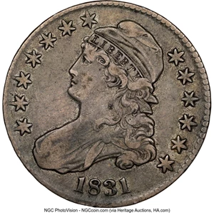 image for: 1831 50C O-102, R.1, VF30 NGC. NGC Census: (5/37)....