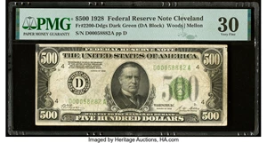image for: Fr. 2200-D $500 1928 Federal Reserve Note. PMG Very Fine 30....