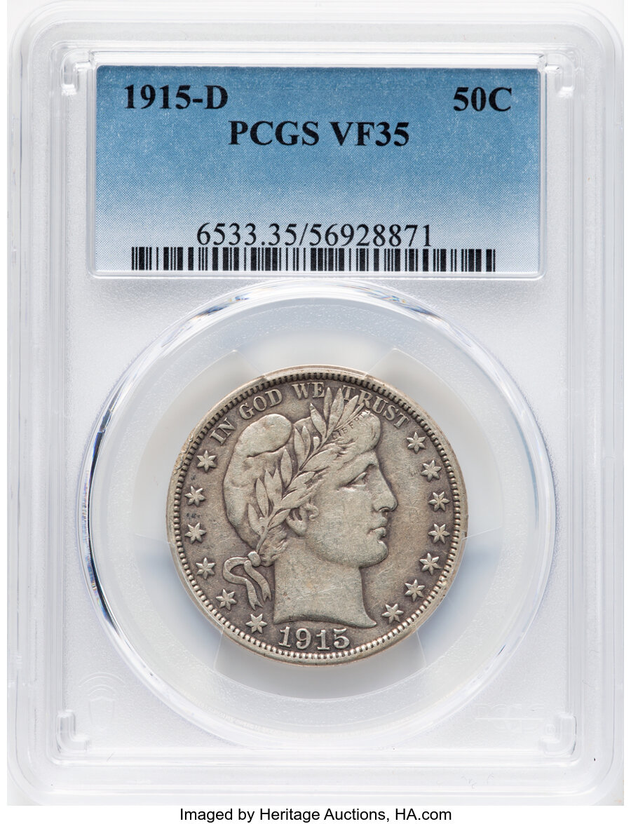 1915 D Barber Half Dollar Mint State (MS) Pricing Guide