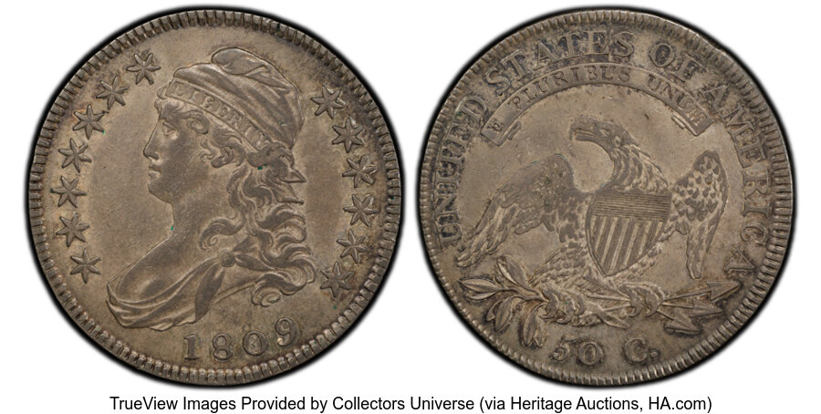 image for: 1809 50C O-104, Low R.5, VF30 PCGS....