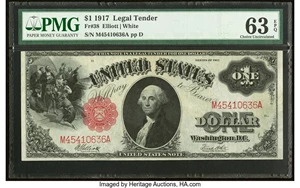 image for: Fr. 38 $1 1917 Legal Tender PMG Choice Uncirculated 63 EPQ....