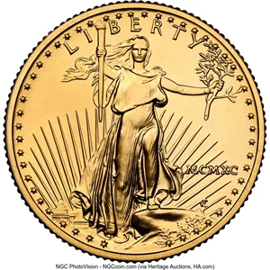 image for: 1990 $10 Saint, Quarter-Ounce Gold Eagle MS69 NGC. Mintage 41,000....