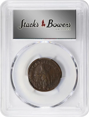 image for: Undated (ca. 1652-1674) St. Patrick Farthing. Martin 1c.6-Ca.2, W-11500. Rarity-5. Copper. Nothing Below King. VF-20 (PCGS).