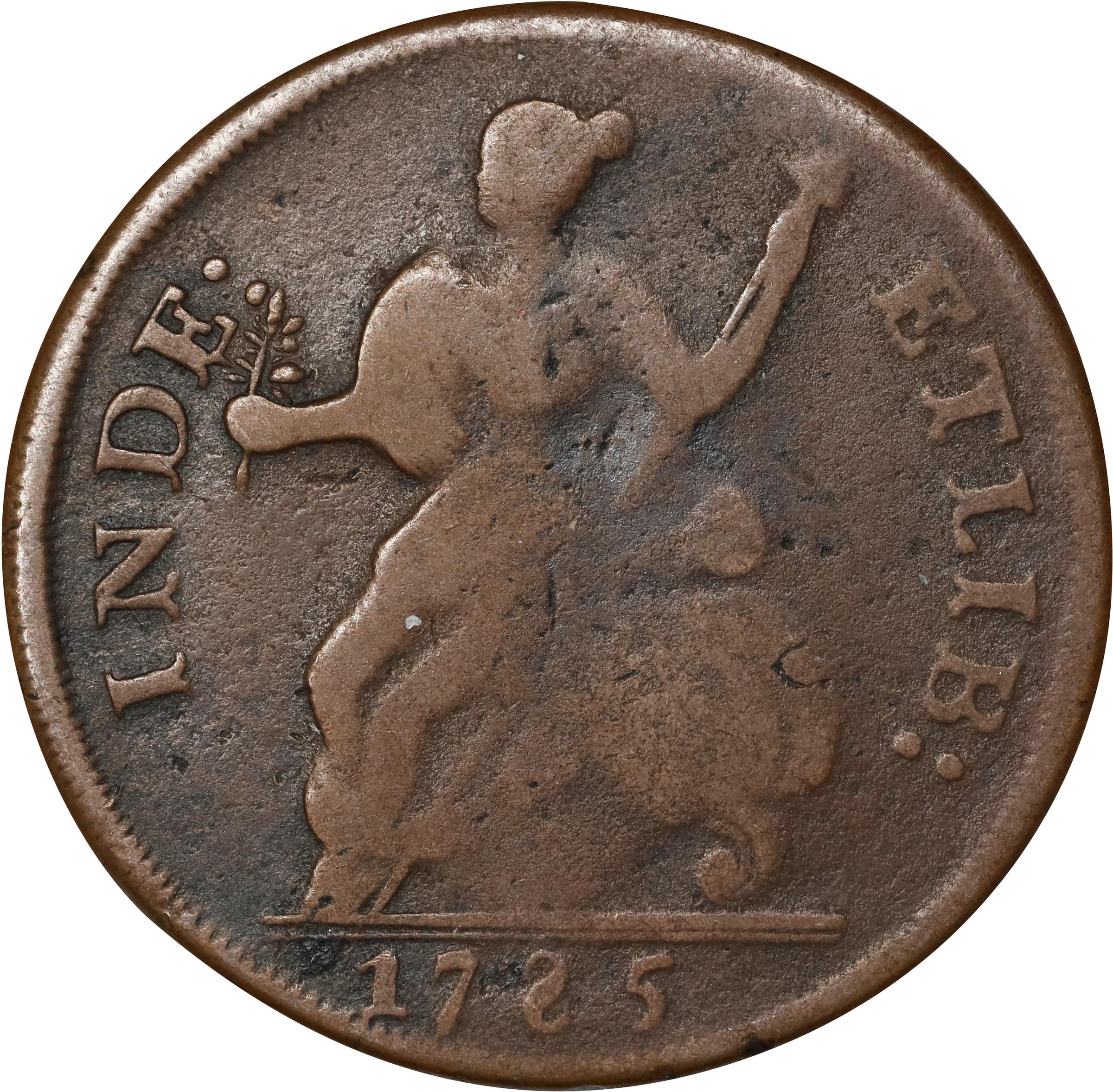 image for: 1785 Connecticut Copper. Miller 2-A.1, W-2305. Rarity-5-. Bust Right, Roman Head. Fine, Corrosion.