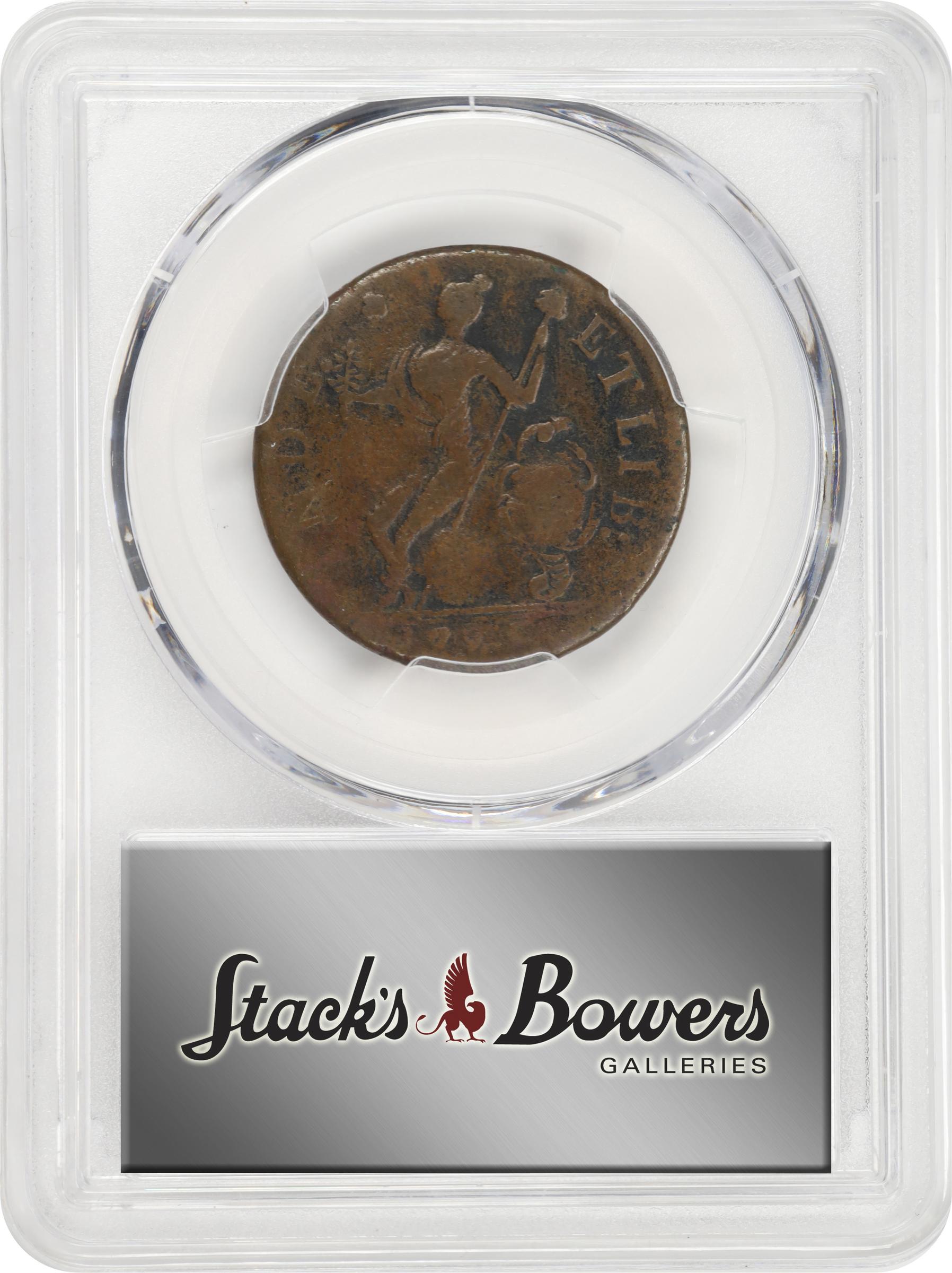 image for: 1785 Connecticut Copper. Miller-4.1-F.4, W-2355. Rarity-1. Bust Right, African Head. VF-30 (PCGS).