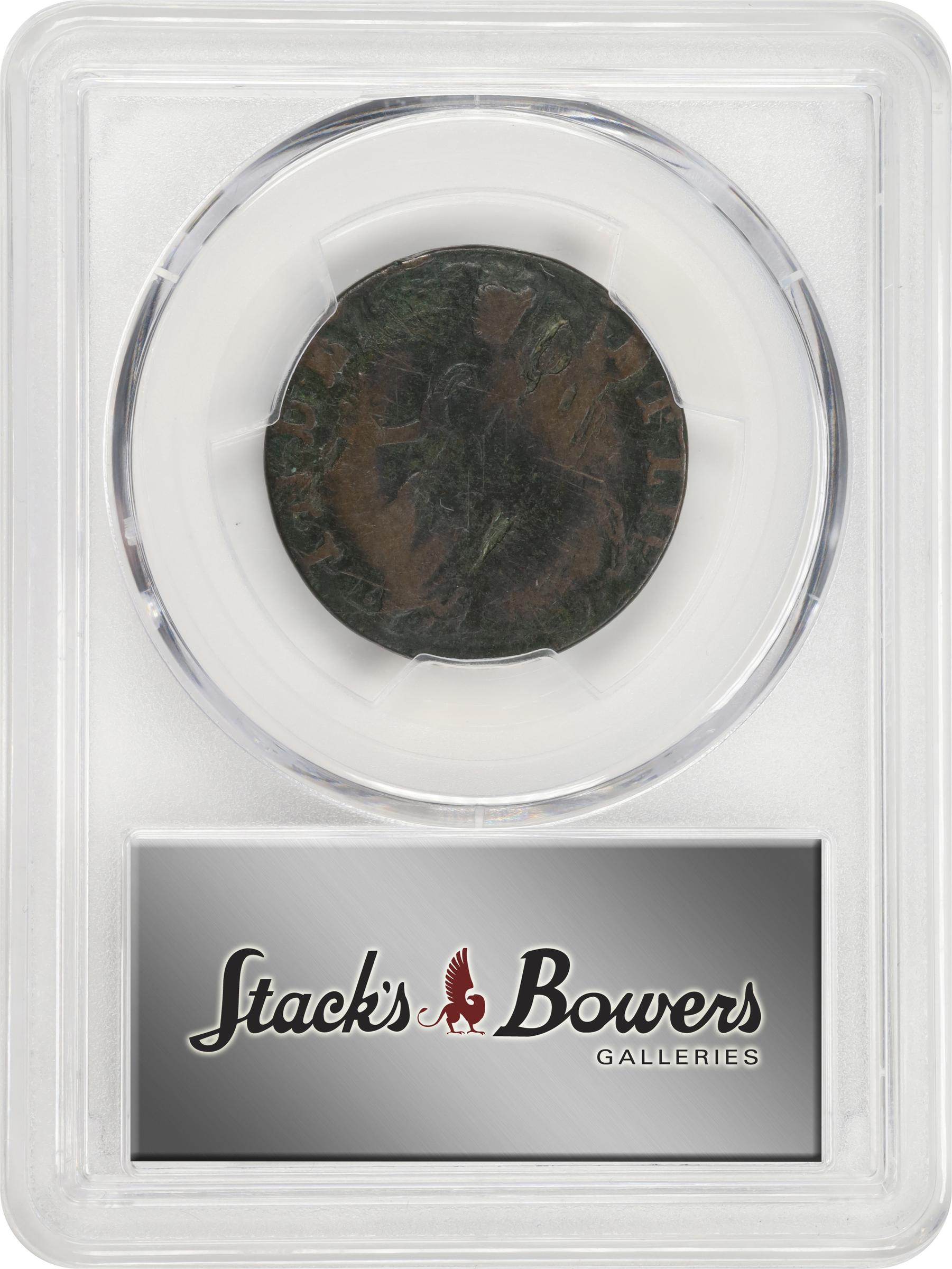 image for: 1786 Connecticut Copper. Miller 5.3-N, W-2575. Rarity-2. Mailed Bust Left, Hercules Head. Fine Details--Planchet Flaw (PCGS).