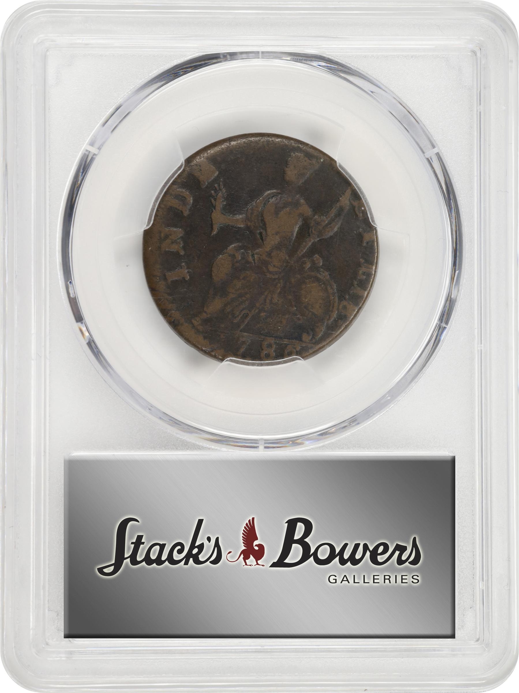 image for: 1786 Connecticut Copper. Miller 5.4-G, W-2580. Rarity-2. Mailed Bust Left. VF-25 (PCGS).
