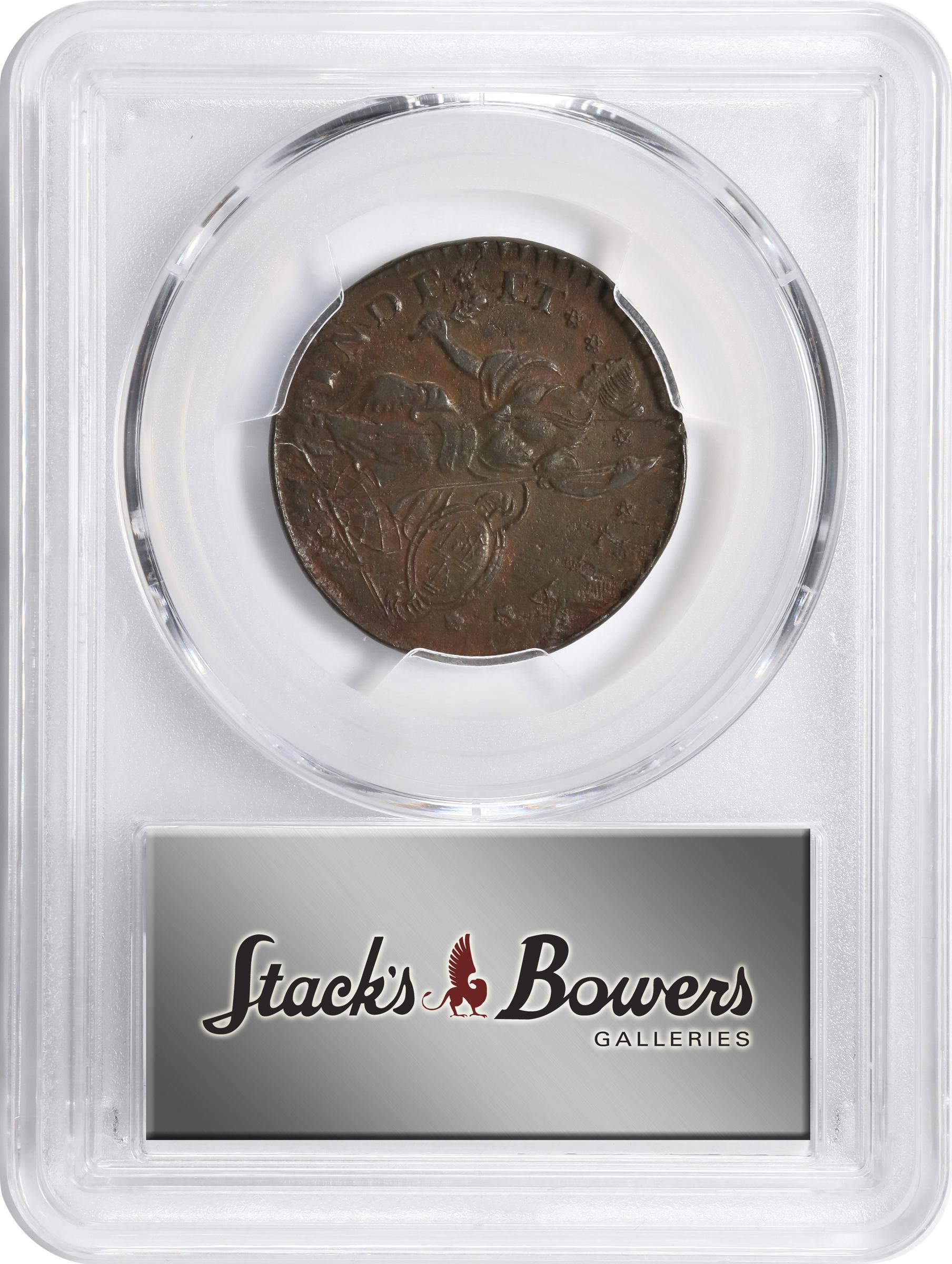image for: 1787 Connecticut Copper. Miller 15-F, W-2900. Rarity-3. Mailed Bust Left, CONNECT. AU-58 (PCGS).