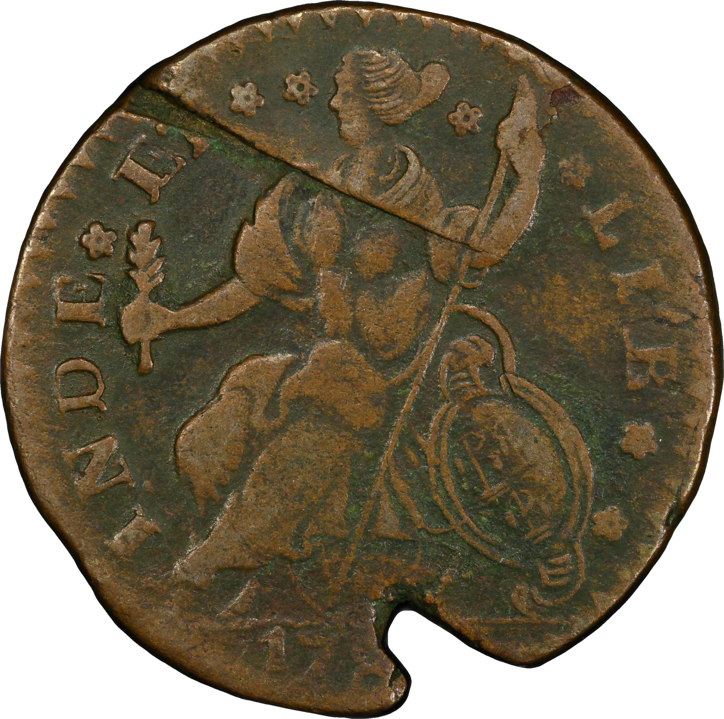 image for: 1787 Connecticut Copper. Miller 15-F, W-2900. Rarity-3. Mailed Bust Left, CONNECT. EF Details--Planchet Flaw (PCGS).