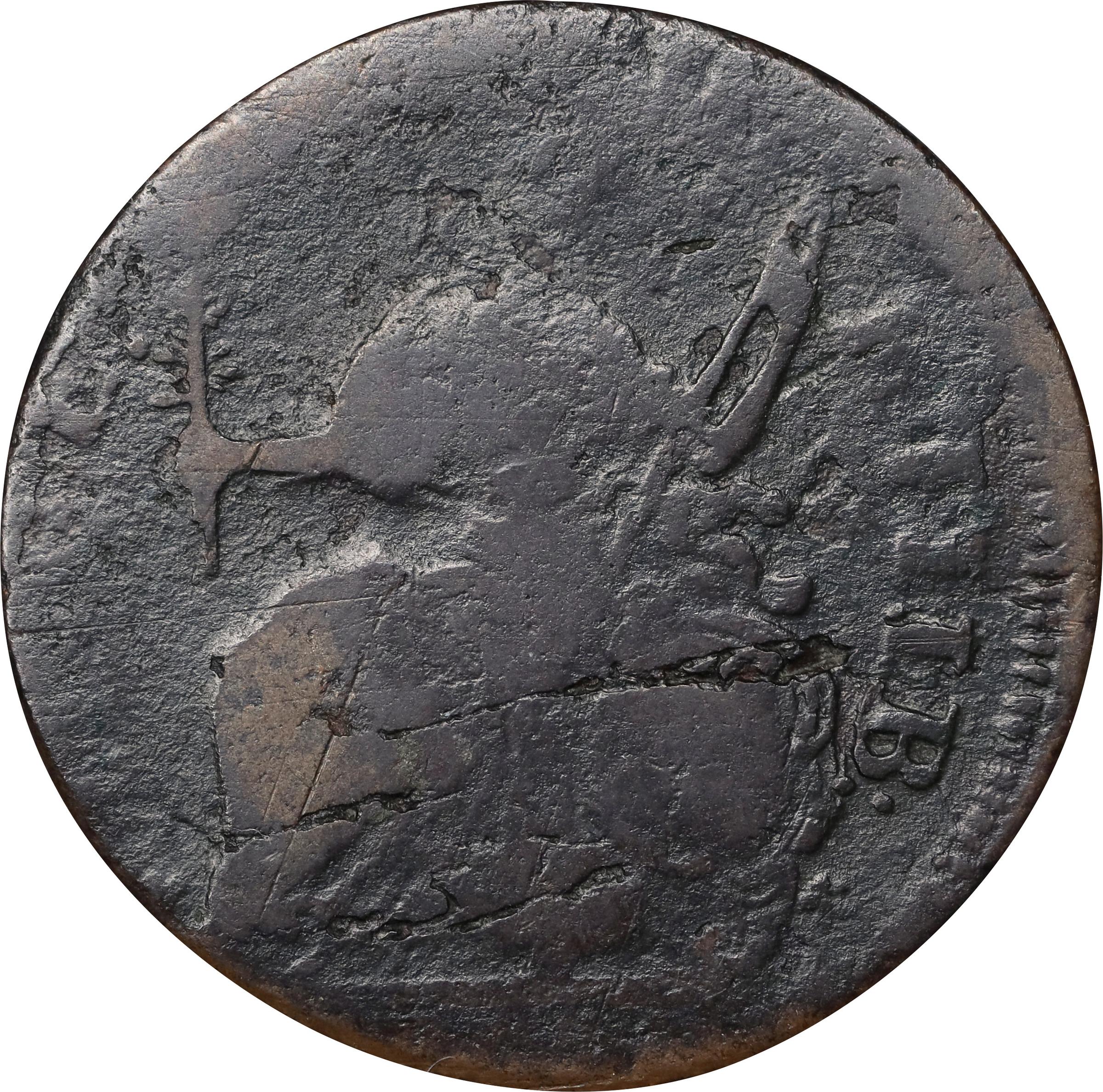 image for: 1787 Connecticut Copper. Miller 26-kk.1, W-3115. Rarity-5. Draped Bust Left, ETIIB. Very Good. Inked Attribution.