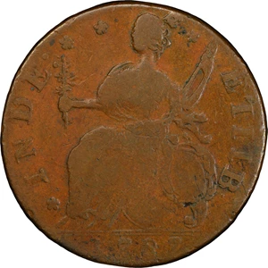 image for: 1787 Connecticut Copper. Miller 41-ii, W-4235. Rarity-4. Draped Bust Left, AUCTOPI / ETIIB. VF-35 (PCGS).