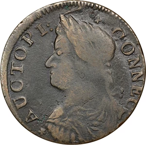 image for: 1787 Connecticut Copper. Miller 42-kk.2, W-4245. Rarity-5-. Draped Bust Left, AUCTOPI. Fine.