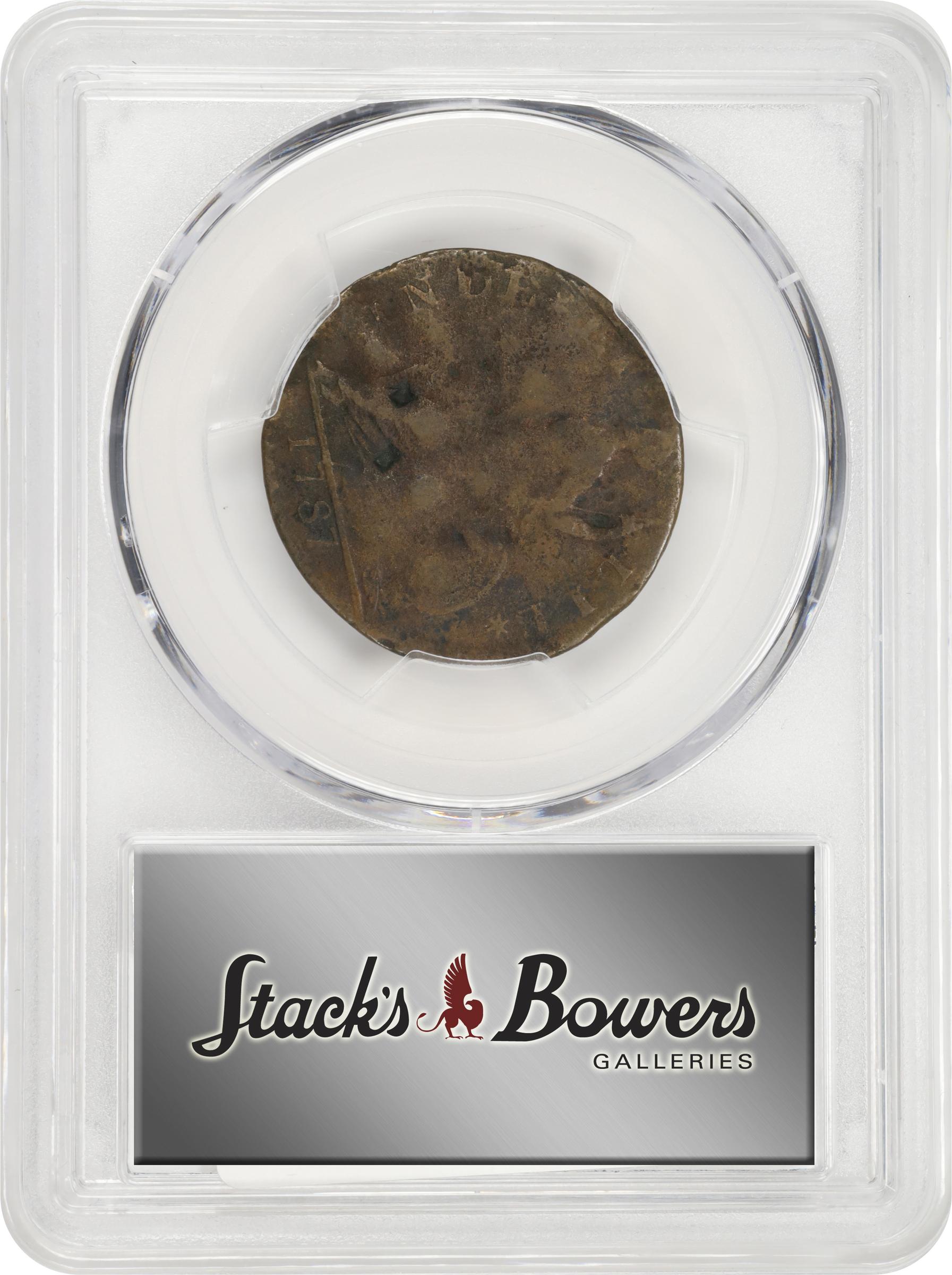 image for: 1787 Connecticut Copper. Miller 52-G.1, W-2745. Rarity-6-. Mailed Bust Right, Roman Head. Good Details--Damage (PCGS).