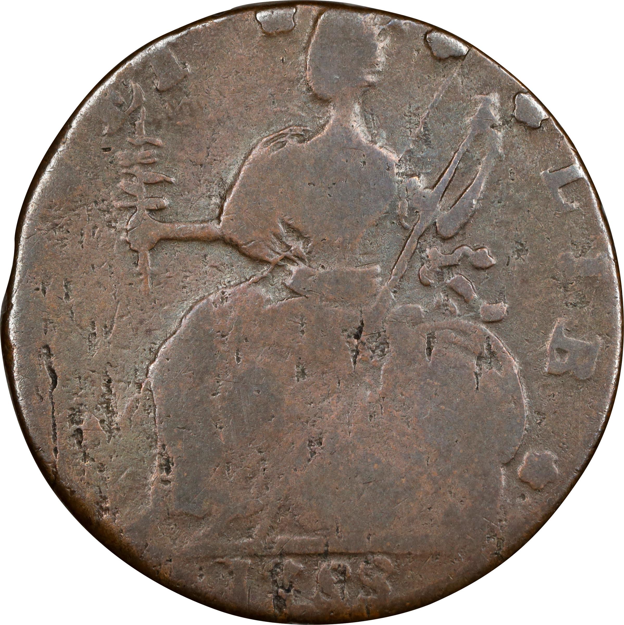 image for: 1788 Connecticut Copper. Miller 13-A.1, W-4535. Rarity-4+. Mailed Bust Left, CONNLC. Very Good.